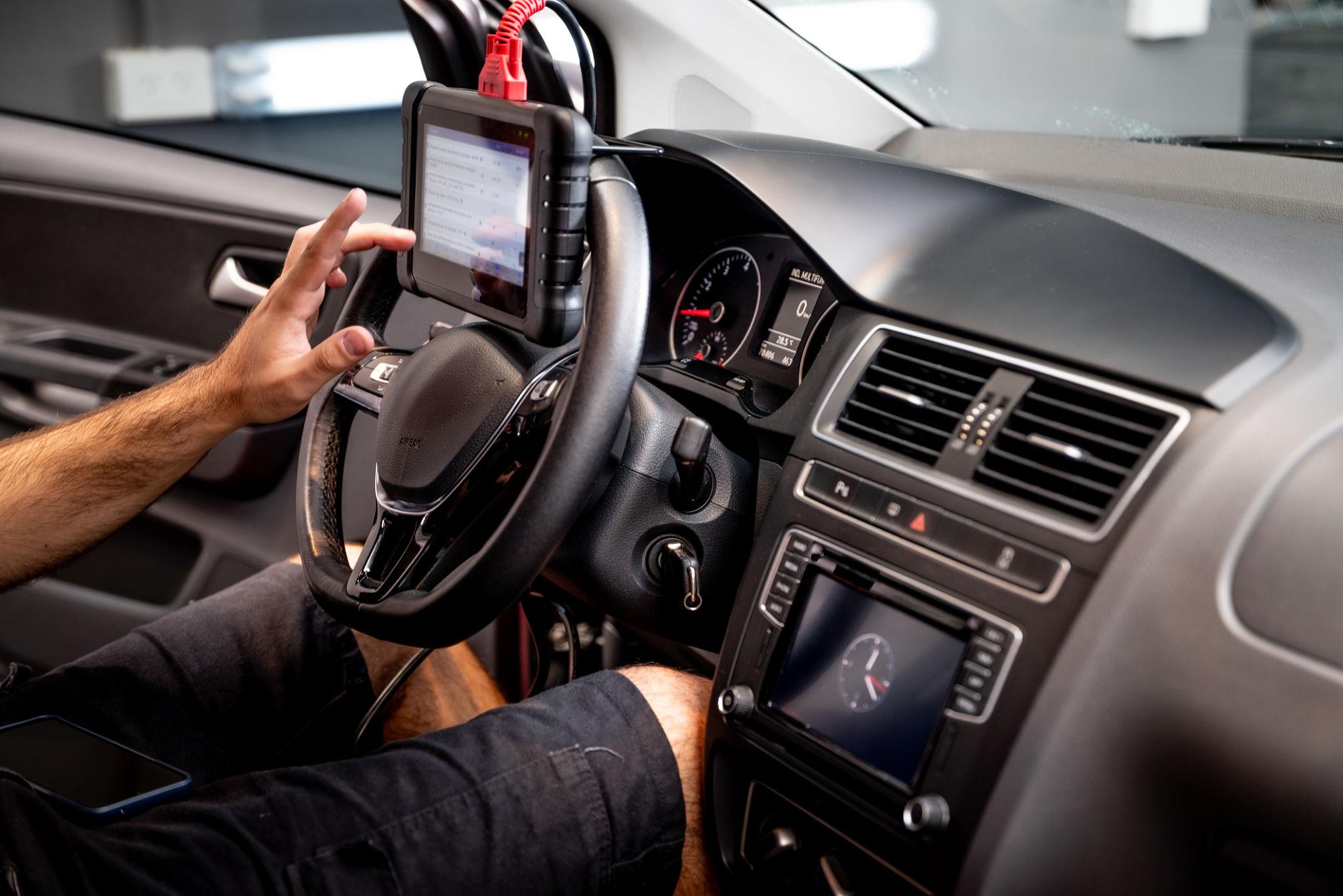 ADAS diagnostic scan report on tablet